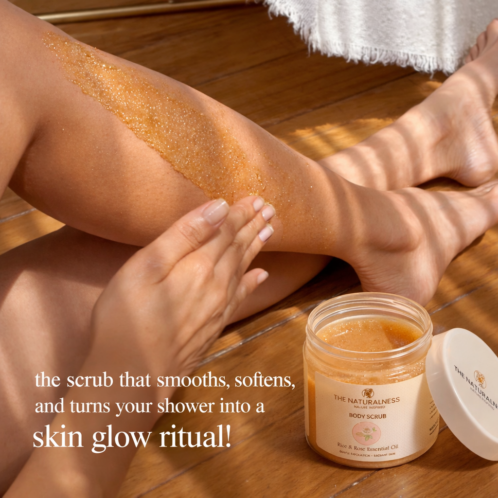 Rice & Rose Essential Oil Body Scrub - 300gm