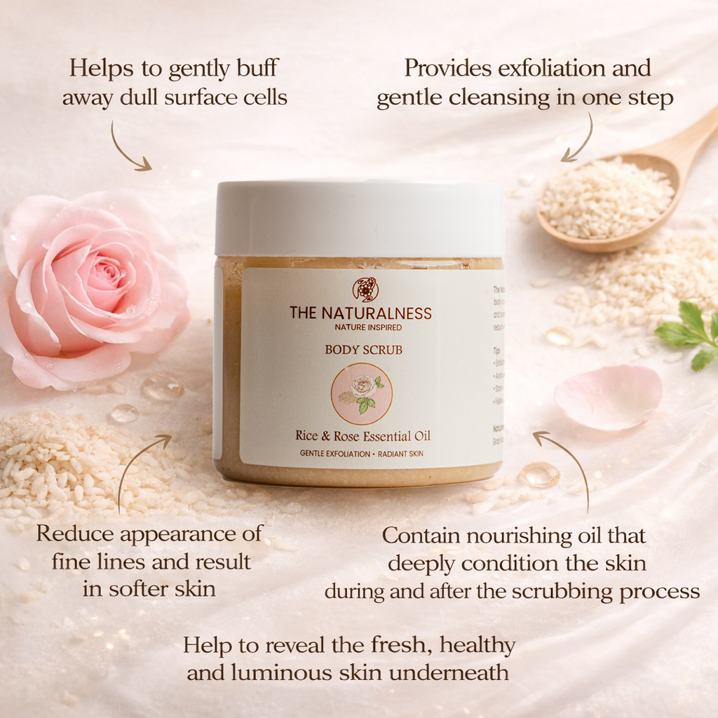 Rice & Rose Essential Oil Body Scrub - 300gm